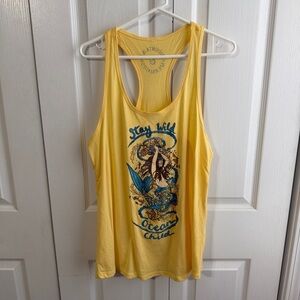Yellow stay wild ocean child tank top